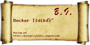 Becker Ildikó névjegykártya